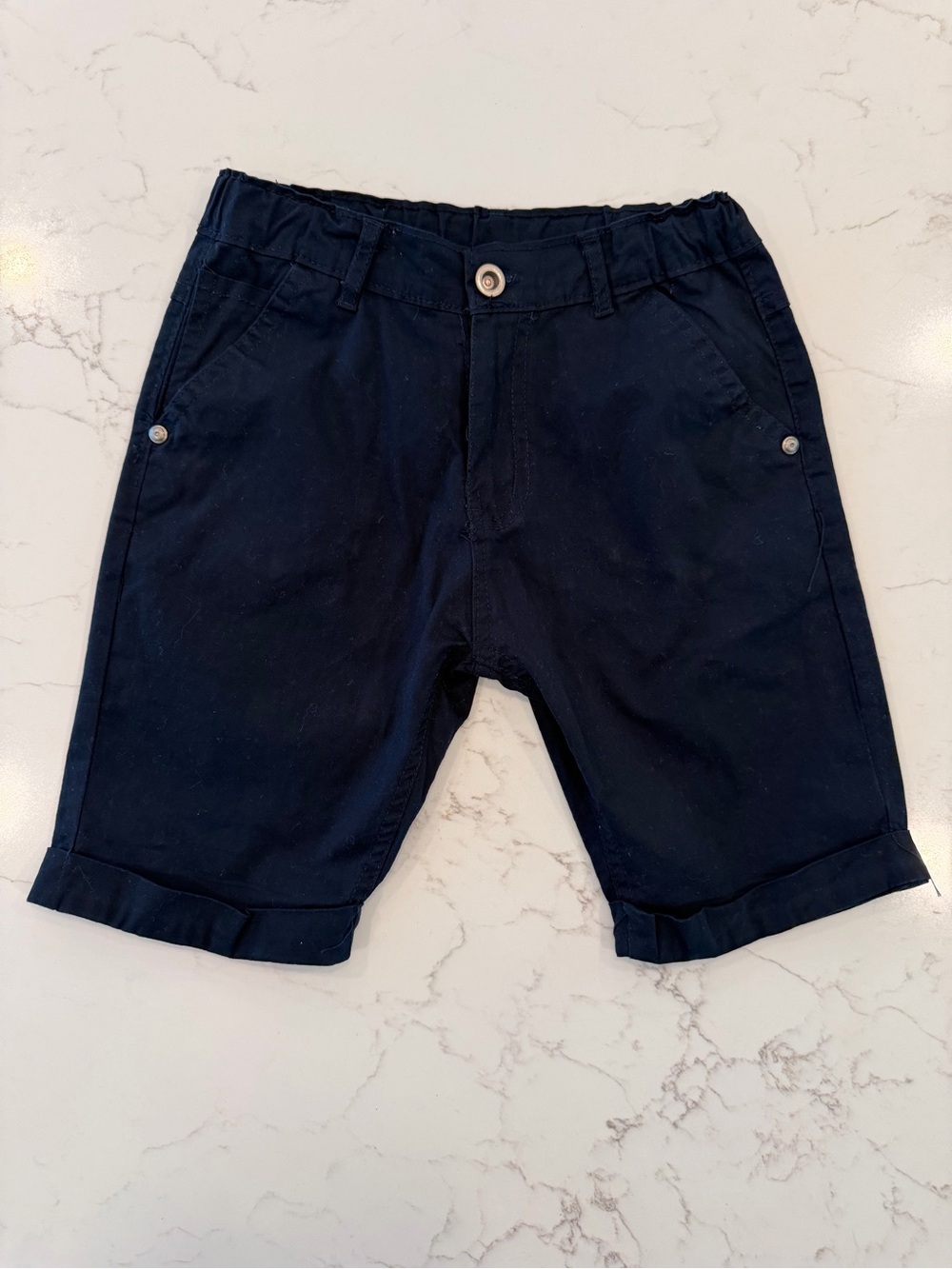 Kids Navy Casual Cotton Blend Shorts